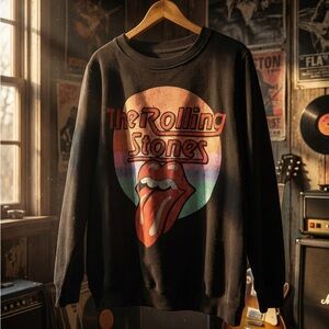 The Rolling Stones Black Long Sleeve Heavy Tee - UniSex